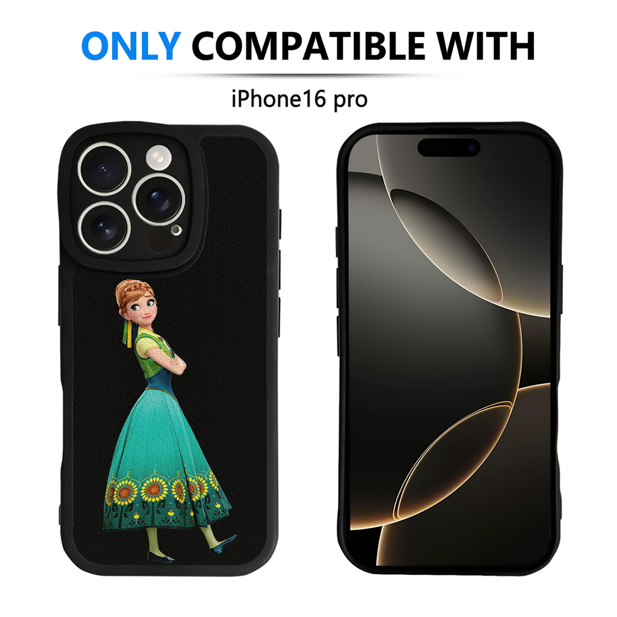 （画像用） アナと雪の女王 アンナ エルサ Frozen Anna Elsa 【iPhone 16シリーズ対応】シリコンスマホケース（レザー調） 材質：シリコン